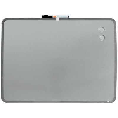 0034138155561-Nobo - Tableau blanc Slimline en acier laqué - 58 x 43 cm - magnétique - cadre gris--2