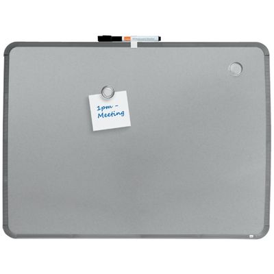 0034138155561-Nobo - Tableau blanc Slimline en acier laqué - 58 x 43 cm - magnétique - cadre gris--4