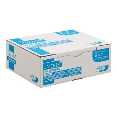 3250650027132-GPV - 500 Enveloppes DL 110 x 220 mm - 90 gr - fenêtre 35x100 mm - blanc - bande adhésive-Angle gauche-0