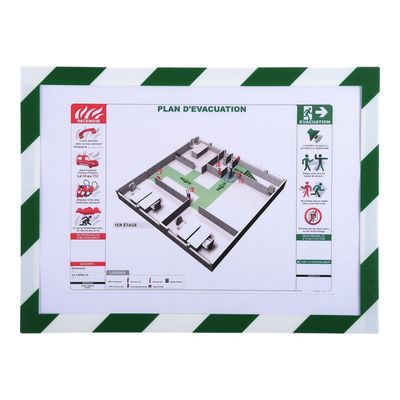 3130630392071-Exacompta - Cadre d'affichage magnétique de sécurité bicolore - A4 - vert/blanc-Avant-1