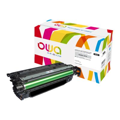 3112539606473-Cartouche laser compatible HP 647A - noir - Owa K15387OW-Angle gauche-0