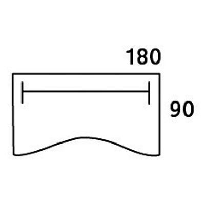 3253310150034-Bureau double vague symétrique IDRA - L180 cm - Pieds aluminium - plateau imitation Merisier--1