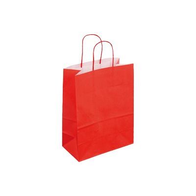 50 Sacs cadeau kraft poignees torsadees 22 cm x 12 cm x 31 cm rouge Pas Cher La Reunion Bureau Vallee