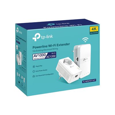 6935364010805-TP-Link TL-WPA7617 KIT - Kit 2x CPL AV1000 Gigabit WiFi AC avec prise gigogne-Angle gauche-5