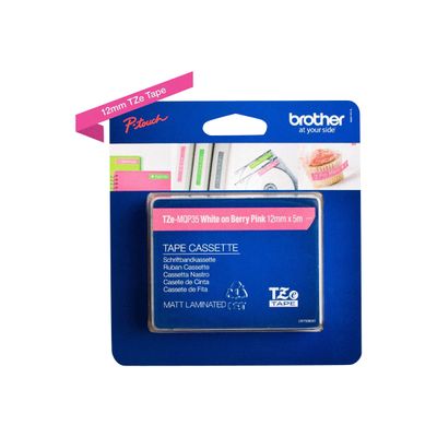 4977766698641-Brother TZeMQP35 - Ruban d'étiquettes auto-adhésives - 1 rouleau (12 mm x 5 m) - fond rose écri-Avant-2