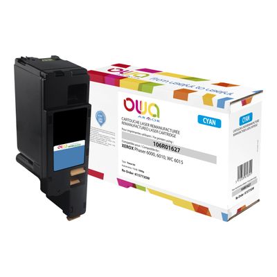 3112539618391-Cartouche laser compatible Xerox 106R01627 - cyan - Owa K15773OW-Angle gauche-0