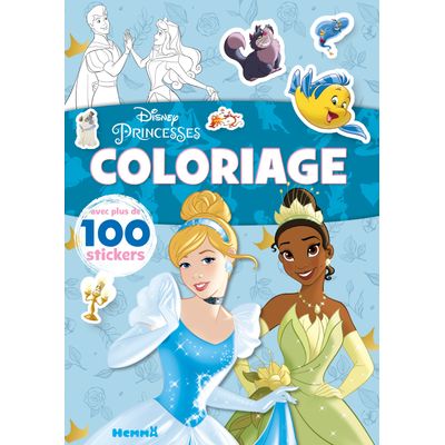 9782508053115-Disney Princesses Coloriage avec plus de 100 Stickers - Cendrillon et Tiana--0