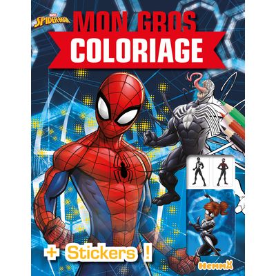 9782508057311-MARVEL SPIDER-MAN - MON GROS COLORIAGE + STICKERS! (SPIDER-MAN ET VENOM)--0