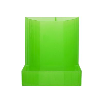 9002493098671-Exacompta Mini-Octo - Pot à crayons vert pomme translucide-Avant-0