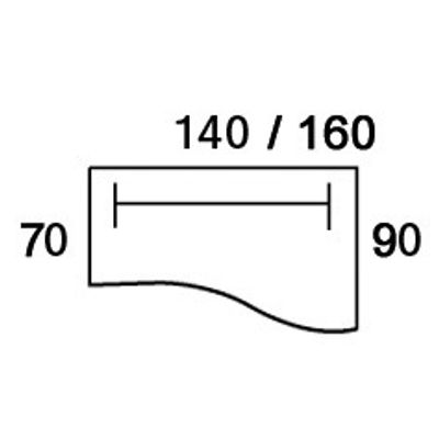 3253310149915-Bureau droit IDRA - Vague à droite - L140 cm - Pieds blancs - Plateau imitation Hêtre--1