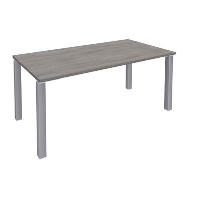 3253310163706-Bureau droit EXPRIM - L120 cm - Plateau imitation Chêne gris - Pieds alu--0