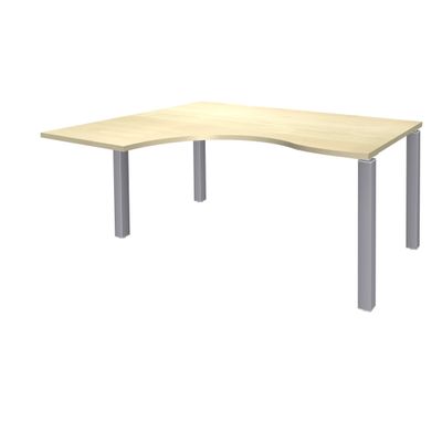 3253310164512-Bureau compact EXPRIM - L180 cm - Retour gauche - Plateau imitation Erable - Pieds alu (Pieds de renfort obligatoire à rajou--0