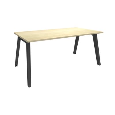3253310162006-Bureau simple STEELY - L140 cm - Pieds carbone - plateau imitation Erable--0