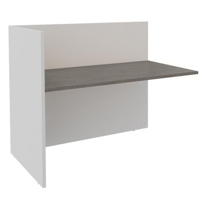 3253310208025-Banque d'accueil Module de départ haut OLA - L82,5 x H112 x P82,5 cm - structure blanc perle, plateau --0