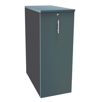 3253310171053-Caisson TOWER - L44 x H114 x P80 cm - 3 tablettes + 1 support DS réglable - structure anthracite - dessus et fa--0