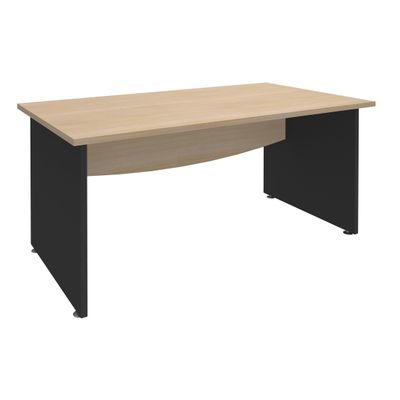 3253310174832-Bureau droit DUAL - L120 - Pieds Anthracite - plateau imitation Chêne clair--0