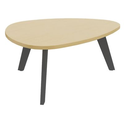 3253310179844-Table basse galet - L100xH42xP90/80 - pied carbone - plateau imitation hêtre--0