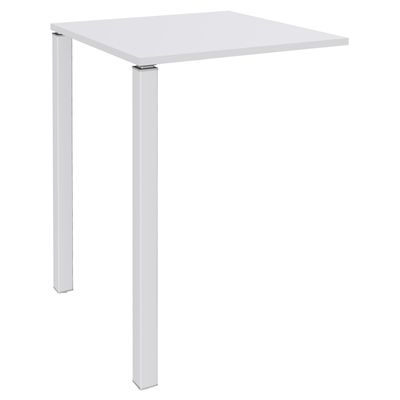 3253310158788-Table Lounge 2 Pieds - L80xH105xP80 cm - Pieds blanc - plateau blanc perle--0