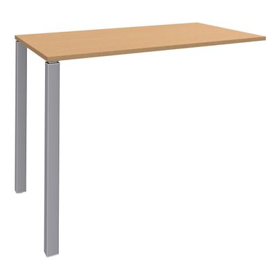 3253310166196-Table Lounge - L140xH105xP60 cm - 2 Pieds alu - plateau imitation hêtre--0