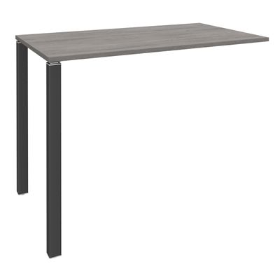 3253310166172-Table Lounge - L120xH105xP60 cm - 2 Pieds carbone - plateau imitation chêne gris--0