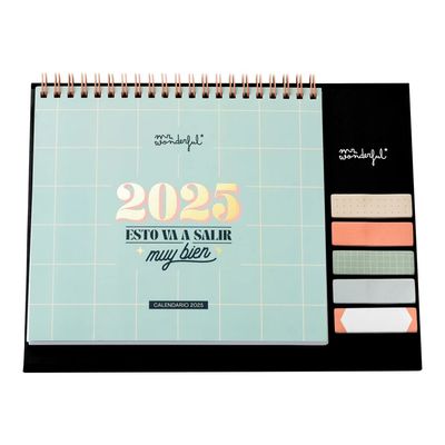 8445641050052-Mr. Wonderful - Calendrier - de bureau - 2025 - esto va a salir muy bien - mois par page - daté-Front-0