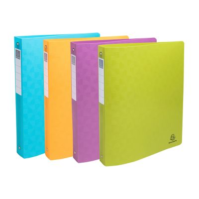 3130630519300-Exacompta - Classeur 2 Anneaux 30mm - Polypropylène Recyclé Pop'N Co - Couleurs Assorties -Front-0