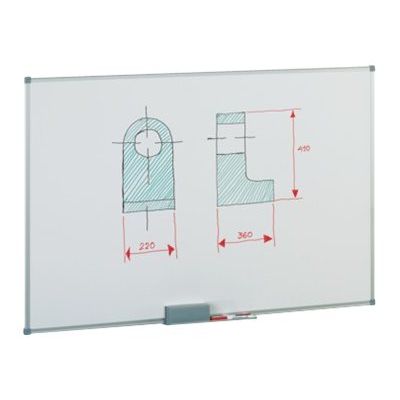 8425901841514-Faibo - Tableau blanc - montable sur mur - 600 x 900 mm - acier - magnétique - blanc métall-Left-angle-0
