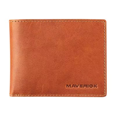 5413082195468-Maverick New Men - Portefeuille - RFID, avec pochette à monnaie - cuir de vachette pleine fleur tan-Front-0