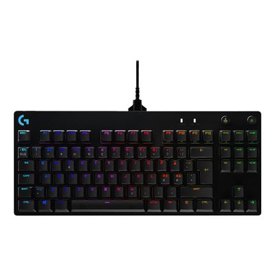 5099206086401-Logitech Clavier de jeu mécanique G Pro - Clavier - backlit - USB - AZERTY - Français - commutateur :-Front-2
