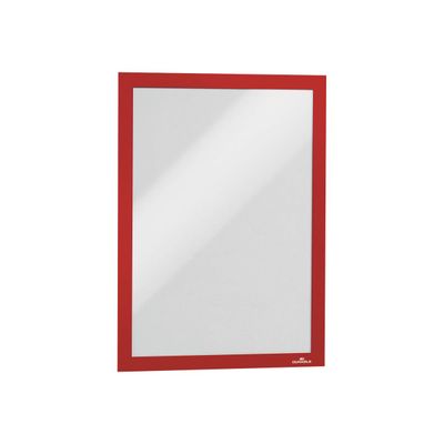 4005546405186-Durable Duraframe - 2 Cadres d'affichage adhésif - A4 - rouge-Left-angle-0