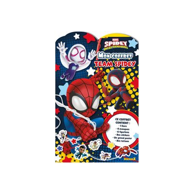 9782508058844-Hemma Marvel Spidey and his amazing friends My Team Spidey box set - Jeu complet d'adhésif de dé-Front-0