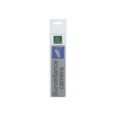 3130630671534-Exacompta - Plaque de signalisation Surveillance caméra - 165 x 44 mm - aluminium brossé-Front-2