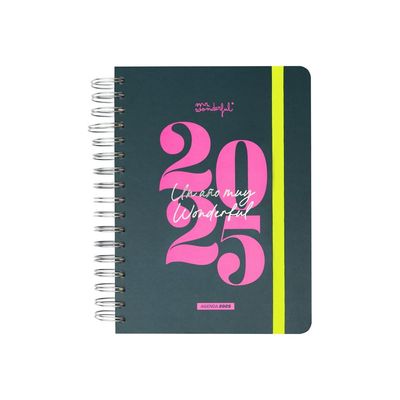 8445641051240-Mr. Wonderful - Agenda de bureau - 2025 - 1 jour par page - reliure à anneaux métalliques - 170 x 226 mm - 368 pages - Un año muy w-Front-0