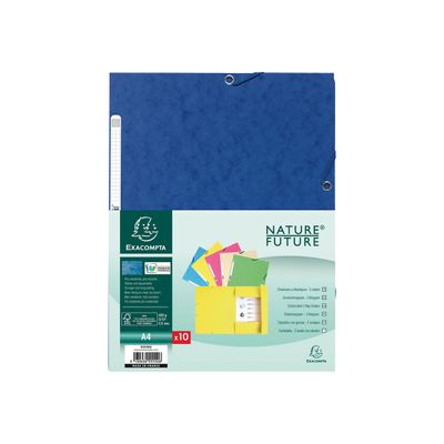 3130630555506-Exacompta Nature Future - 10 Chemises à 3 rabats - A4 - pour 250 feuilles - couleurs pastels asso-Front-1
