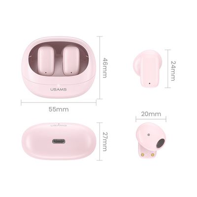6958444910215-USAMS TD Series TD22 - Écouteurs sans fil avec micro - rose-Multi-angle-10