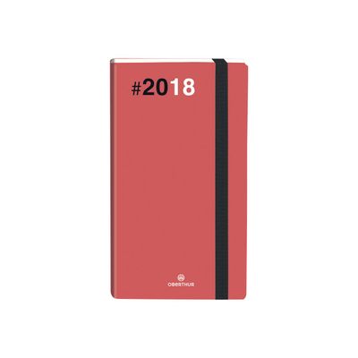 3664447206042-Oberthur Néa Flex 16 Pocket - Agenda - semainier - 89 x 165 mm - papier blanc - couverture rouge -Front-0