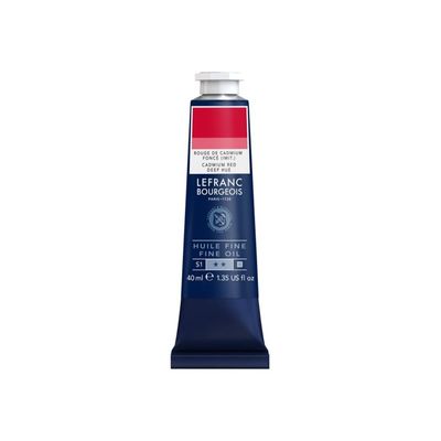 3013643017653-Lefranc Bourgeois - Peinture à l'huile - teinte foncée rouge de cadmium - opaque - fine - 40 ml-Front-0