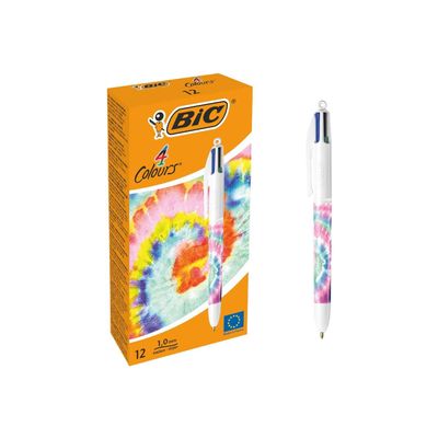 3086123679573-BIC 4 Couleurs Botanical Universe - Stylo à bille 4 couleurs - 1 mm - moyen - rétractable-Multi-angle-0