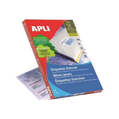 8410782012788-APLI PAPER - Auto-adhésif - blanc - 57 x 105 mm 1000 unités (100 feuille(s) x 10) étiquett-Left-angle-2