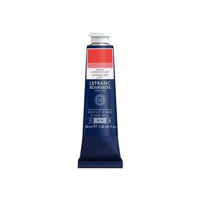 3013643017615-Lefranc Bourgeois - Peinture à l'huile - rouge japonais clair - opaque - fine - 40 ml-Front-0