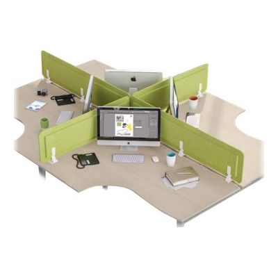 3253310169692-Écran de séparation acoustique pour bureau (sans support de fixation) - L160 x H43 cm - vert cha-Front-0