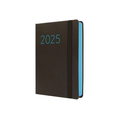 8422952382201-Finocam Flexi Lisa - Agenda - 2025 - 1 jour par page - F4 - 118 x 168 mm - noir - polyuréth-Right-angle-0