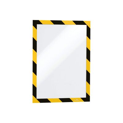 4005546406572-Durable Duraframe Magnetic Security - Cadre d'affichage magnétique bicolore - A4 - jaune/noi-Left-angle-0