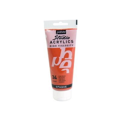 3167868310348-Pebeo Studio Acrylics - Peinture acrylique à base d'eau - ocre rouge - 100 ml-Front-0
