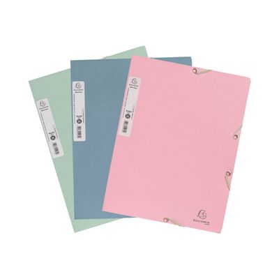 3130630552390-Exacompta - Chemises à Élastiques 3 Rabats - Carton Recyclé 400g/m² - Autentik - Couleurs Asso-Front-0