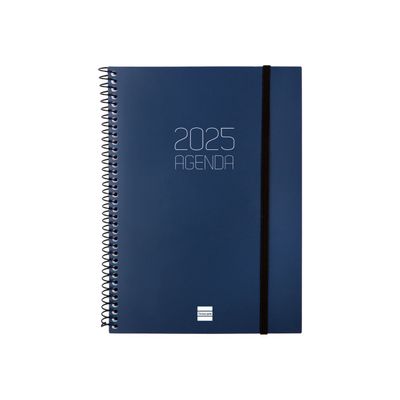 8422952386360-Finocam Opaque - Agenda - 2025 - semainier - reliure à spirale - E10 - 155 x 212 mm - bleu - poly-Front-0