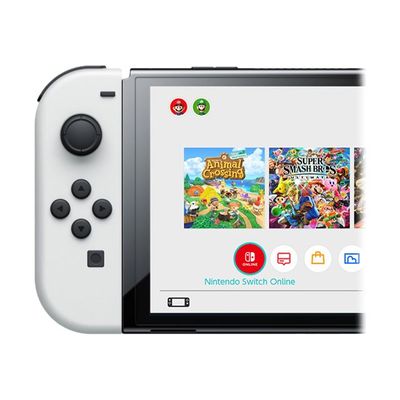 045496454081-Nintendo Switch OLED - - Full HD - blanc - Super Mario Bros. Wonder - avec Nintendo Switch Onli-Close-up-10