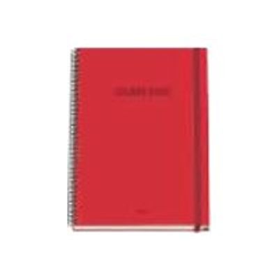 8421938518795-Dohe Color Vibes - Cahier de notes - reliure à spirale - A4 (210 x 297 mm) - 100 feuilles / 200 pages - petits carreaux - rouge - carton recouver-Front-0