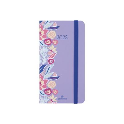 3664447180991-Oberthur Anahita - Agenda - 2025 - semainier - poche - 95 x 175 mm - 128 pages -  blanc - floral l-Front-0