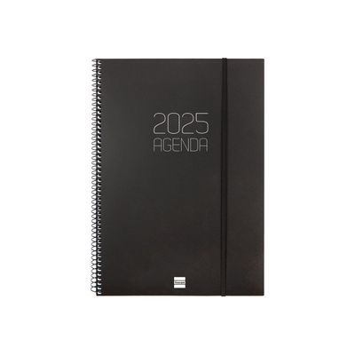 8422952386407-Finocam Opaque - Agenda - 2025 - semainier - reliure à spirale - E40 - A4 (210 x 297 mm) - noir --Front-0